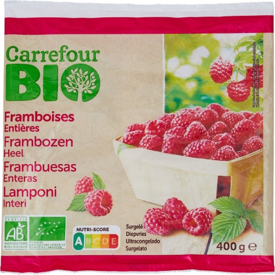 CARREFOUR BIO Framboises Entières Surgelées