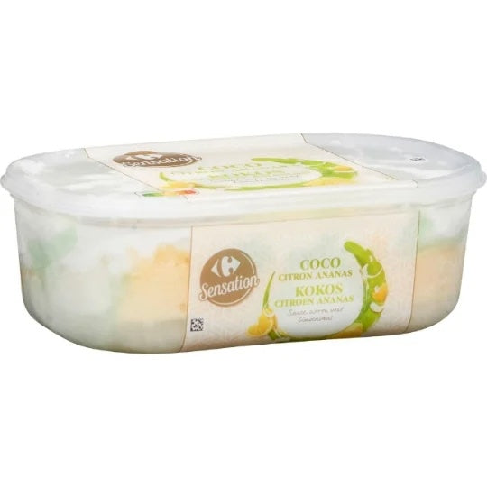 CARREFOUR Glace Coco-Citron-Ananas 500 g