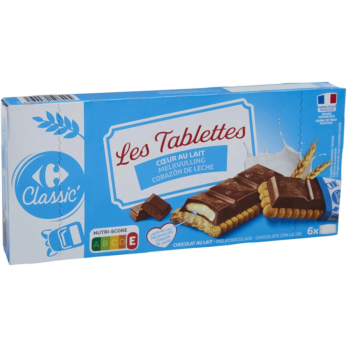 CARREFOUR Barres Fourrées Chocolat au Lait 125 g