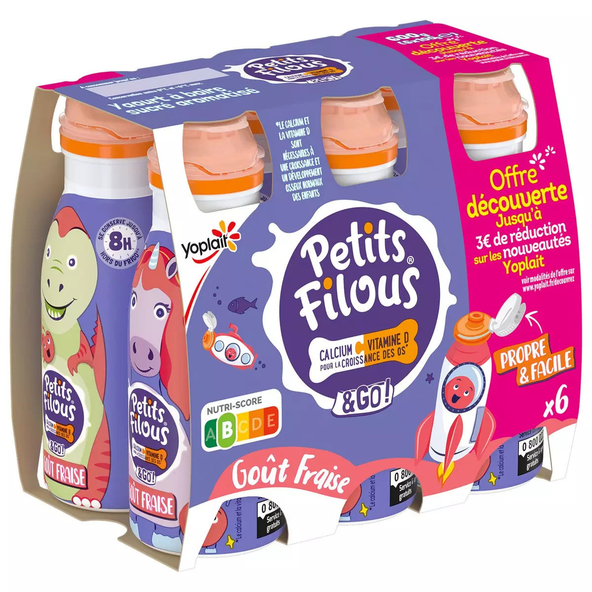 YOPLAIT Petit Filous Fraise 6x100g