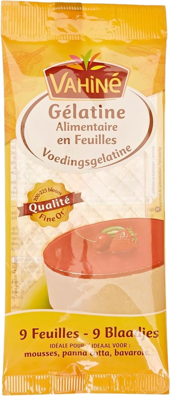 VAHINÉ Gélatine Pack de 9 Feuilles 17 g